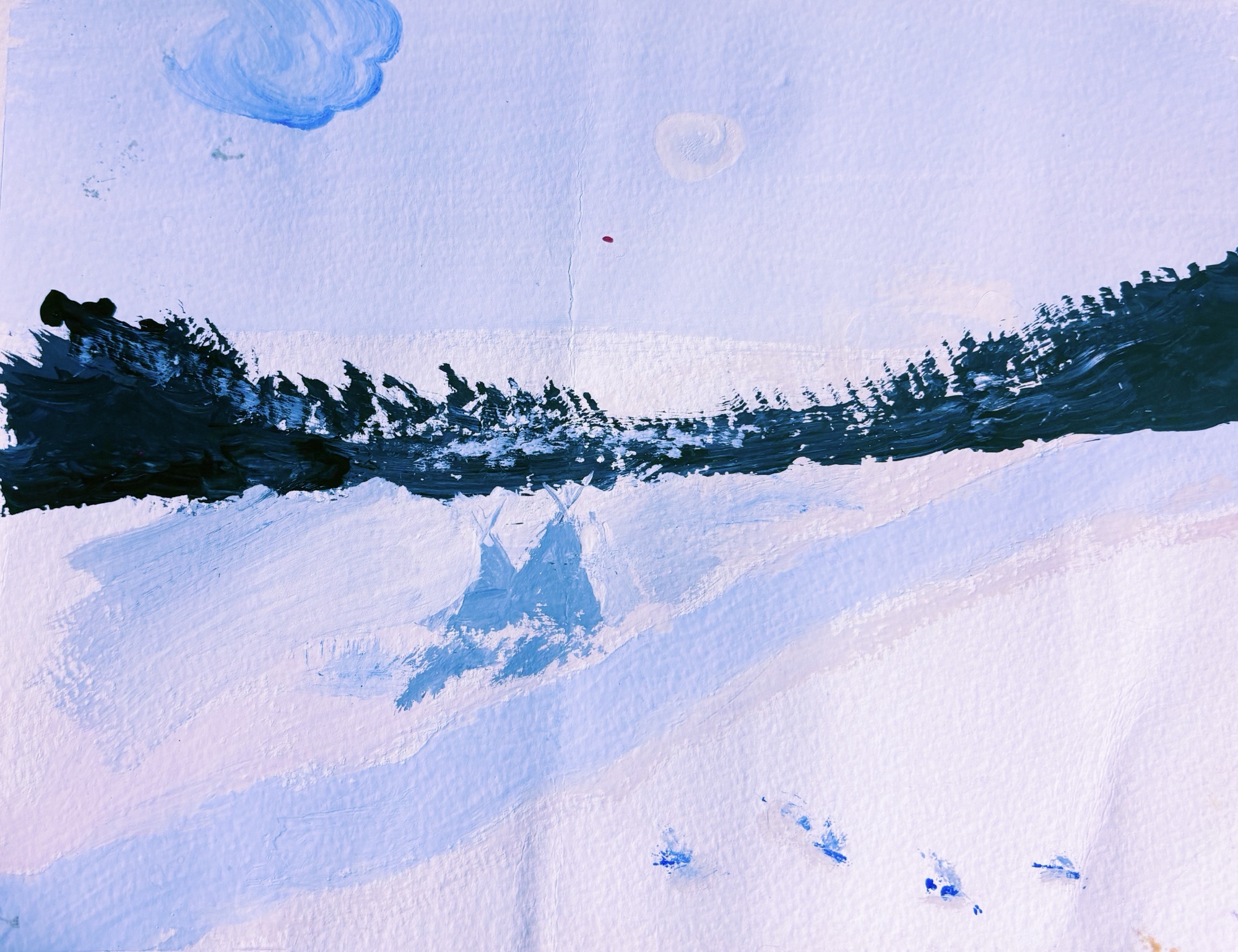 Muslin winter painting